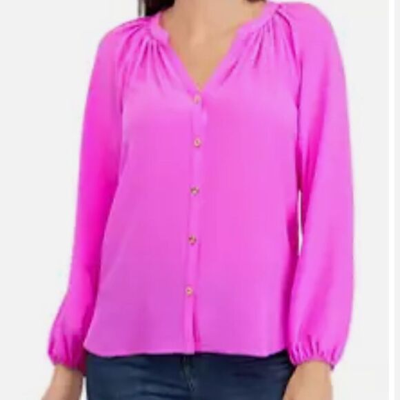 Lilly Pulitzer Saige Long Sleeve Silk Top - Picture 1 of 4